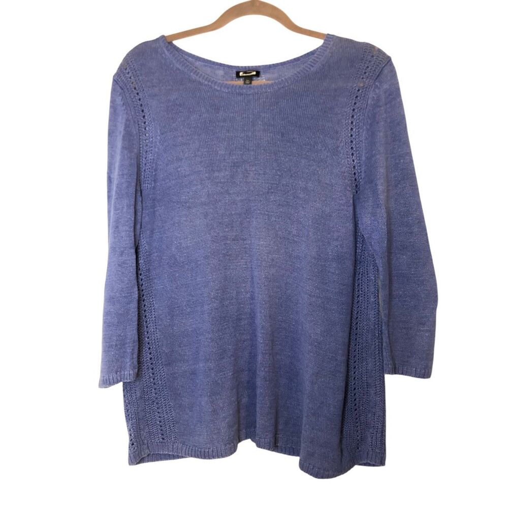 Talbots 100% linen 3/4 sleeves size LP nautical old money vacation breathable mi